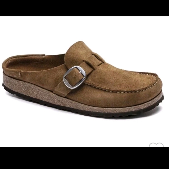 Birkenstock Unisex Brown Buckle Suede Slip On Classic Orthopedic Clog 9W 7M - Picture 3 of 14